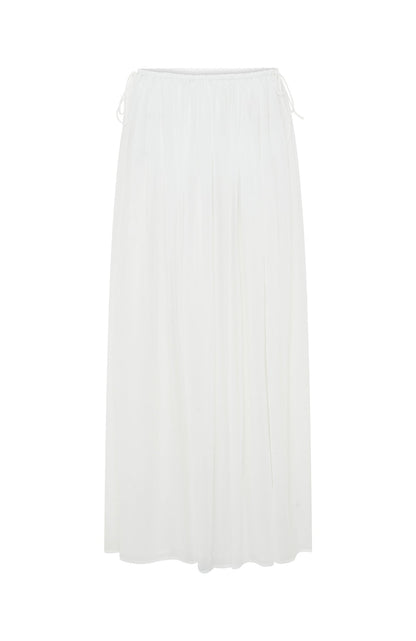 Flounce Flirt Maxi Skirt White
