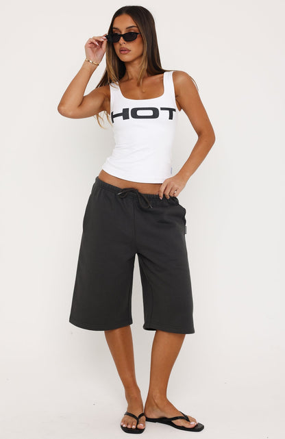 Hot Girl Behaviour Tank Top White