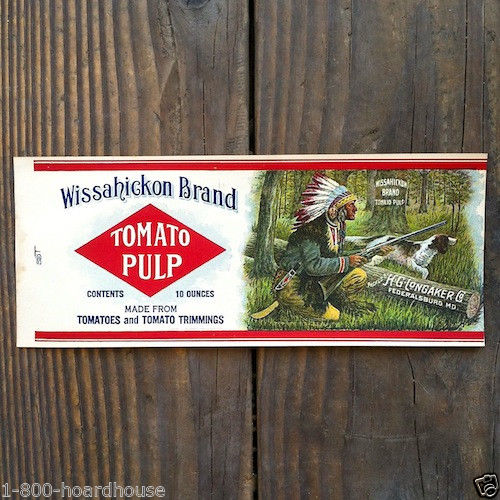 WISSAHICKON Tomato Pulp Can Label 1900s